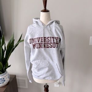 University of Minnesota Hoodie - Printed Text Graphic - Gray